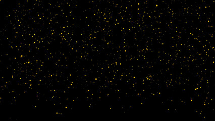 Golden Particles Floating in a Dark Void Abstract Background with Sparkling Light black background filled