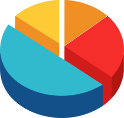 Obraz premium Vector 3D pie chart icon for business growth and financial data illustration