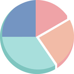 Obraz premium A vibrant vector illustration of a 3D pie chart icon representing business finance data growth