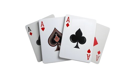 Aces poker hand playing cards gamble casino game luck winning strategy four aces isolated on white on transparent background