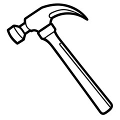 Black and White Hammer Vector Drawing