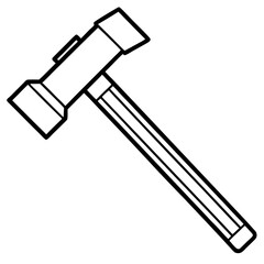 Black and White Hammer Vector Drawing