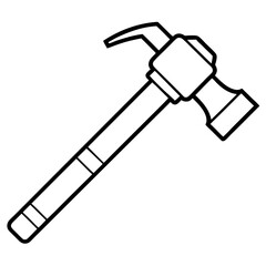 Black and White Hammer Vector Drawing