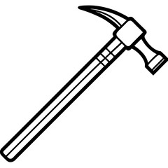 Black and White Hammer Vector Drawing