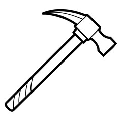 Black and White Hammer Vector Drawing
