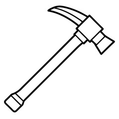 Black and White Hammer Vector Drawing