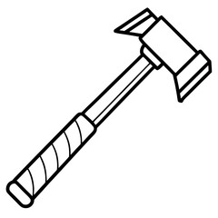 Black and White Hammer Vector Drawing