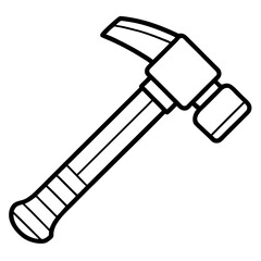 Black and White Hammer Vector Drawing