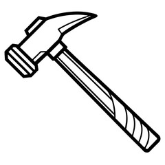 Black and White Hammer Vector Drawing