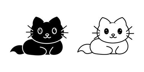 Cat icon on white background