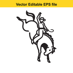 Dynamic Rodeo Ride A Cowboy's Thrilling Struggle Against a Bucking Horse an Exciting Display of Skill Strength and Determination in the Heart of Western Tradition