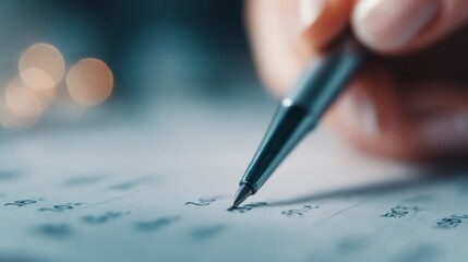 Calendar Reminder, a close-up of a hand marking a date on a calendar with a pen, set against a minimalist backdrop, emphasizing clarity and organization.