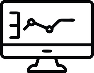 Black computer monitor and mouse with cable on white isolated equipment