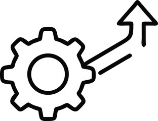 White background image with a 3D metal gear icon symbolizing business, technology, and industrial engineering machinery