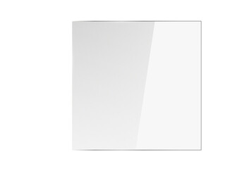 Clear Shiny Acrylic Sheet. Transparent Plastic Panel with Realistic Glare and Reflection. PNG Isolated Background