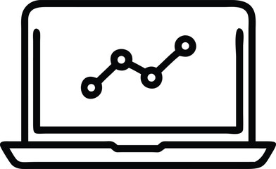 Laptop computer icon with clock and timer design, symbolizing business deadline