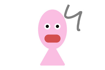 表情　驚く人　ピンク　グラフィック素材