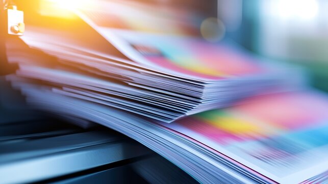 Modern printing presses in action high volume document production