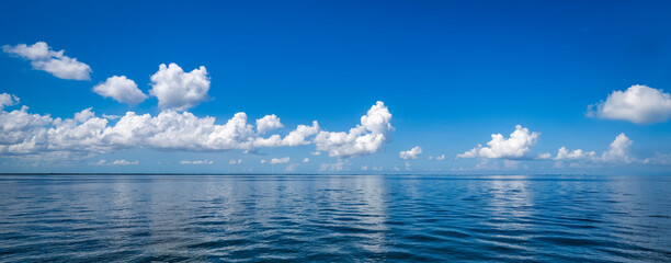 Tampa Bay and the Gulf of Mexico from Skyway Fishing Pier State Park  in Florida USA