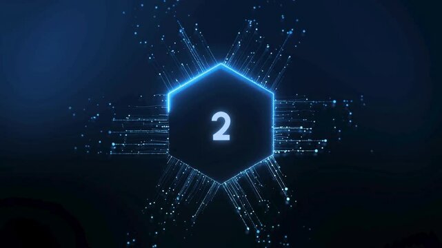 Blue modern futuristic count down opening video 4k