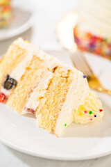 Detailed shot of cake interior structure