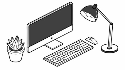 Isometric Illustration of a Modern Workspace.