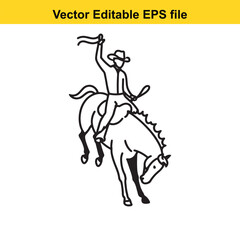 Dynamic Rodeo Ride A Cowboy's Thrilling Struggle Against a Bucking Horse an Exciting Display of Skill Strength and Determination in the Heart of Western Tradition