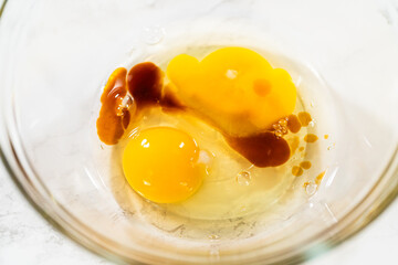 Eggs and Vanilla in Mixing Bowl