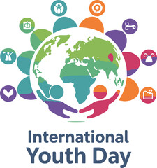 Fototapeta premium Png Of International Youth Day Design