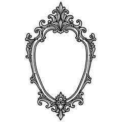 A black and white the mirror illustration vector style colouring page