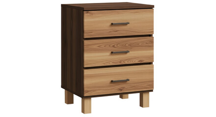 Isolated Wooden Chest of Drawers on White Background