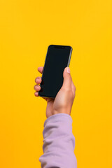 Person Holding a Cellular Phone. Generative Ai
