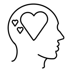  human head with a heart symbol for love 