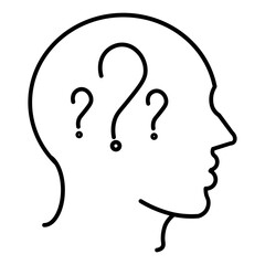 Human head with question icon