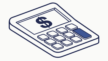 Isometric Illustration of a Calculator with Dollar Symbol.