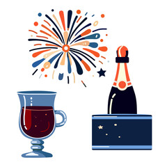 New year Merry Christmas Gift Drink Winter holiday