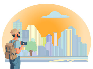 Tourism Travel Tourist Photographer Cityscape Man
