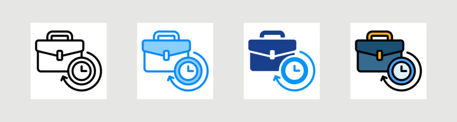 Working Hours Icon Collection Set Multiple Style