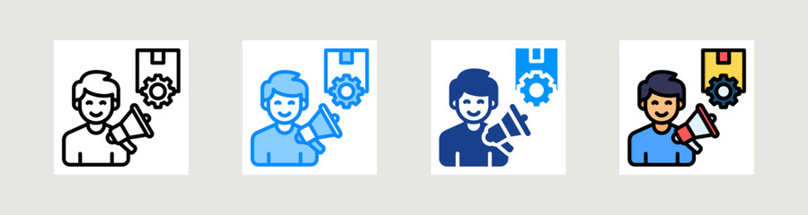 Fototapeta premium Marketer Icon Collection Set Multiple Style