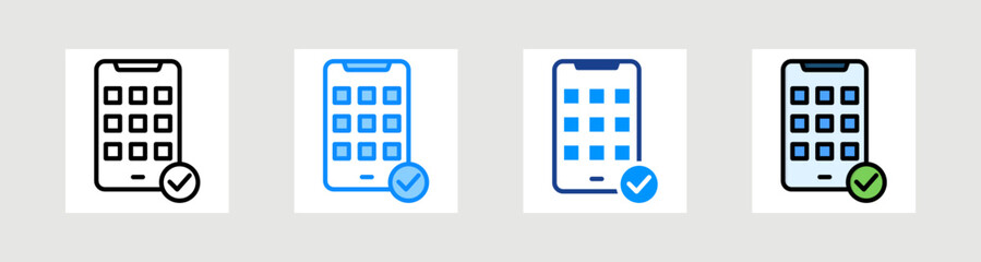 Application Approved Icon Collection Set Multiple Style