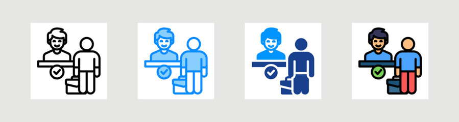 Check In Desk Icon Collection Set Multiple Style