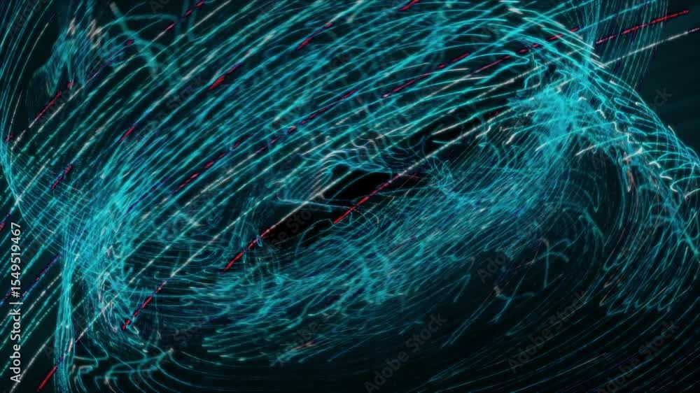 Poster light waves swirl elegantly, forming intricate patterns in a dimly lit art space, captivating the au
