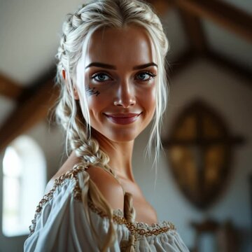Viking woman smiling