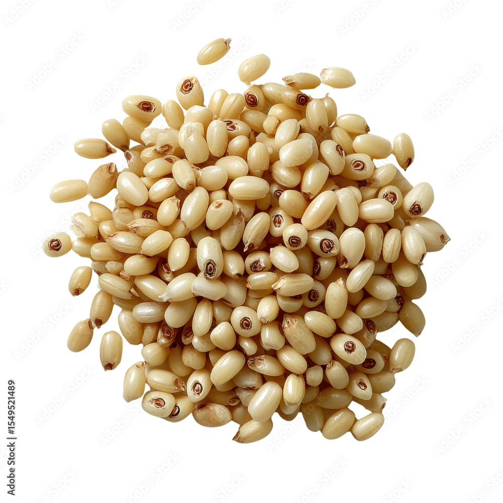 Poster raw yellow seeds with smooth texture and round shape, ideal for culinary uses and health supplements
