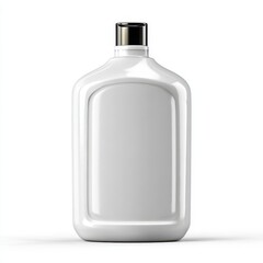 White bottle with a silver cap. mochup-3D-isolate-background