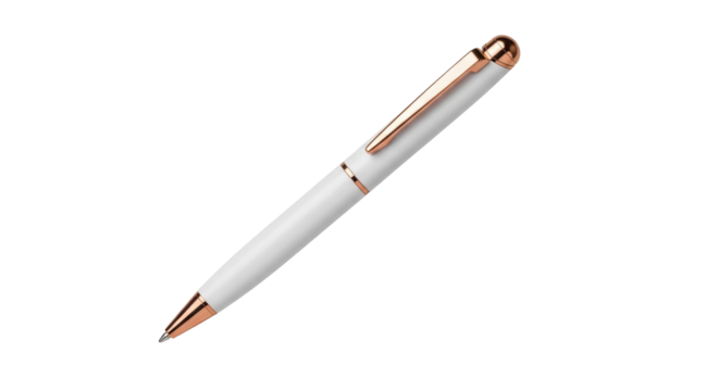 Isolated White and Gold Pen