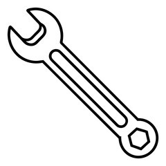Hand Tool Wrench Line Drawing Vector