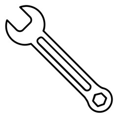 Hand Tool Wrench Line Drawing Vector
