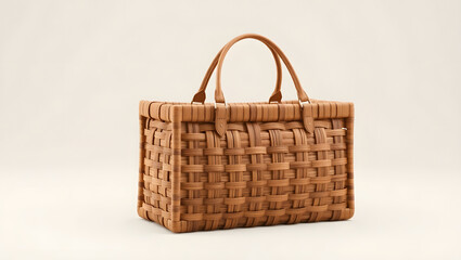 Artisan Weave: A close-up shot of a meticulously woven basket bag, showcasing intricate craftsmanship and organic charm, exuding both beauty and functionality.