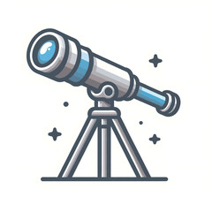 telescope on white background